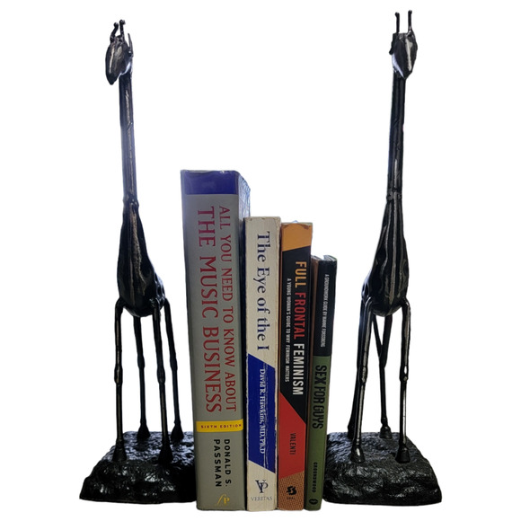 no brand Other - Black Vintage 1980's Giraffe Bookends Book Holders Book Stands Cast Iron